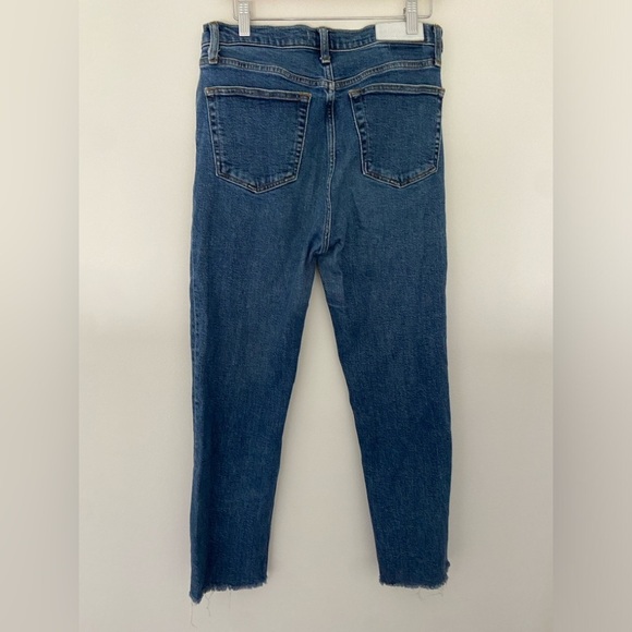 Redone/ Originals High Rise Stovepipe Jeans Blue Size 29 Frayed Hem - Picture 6 of 8